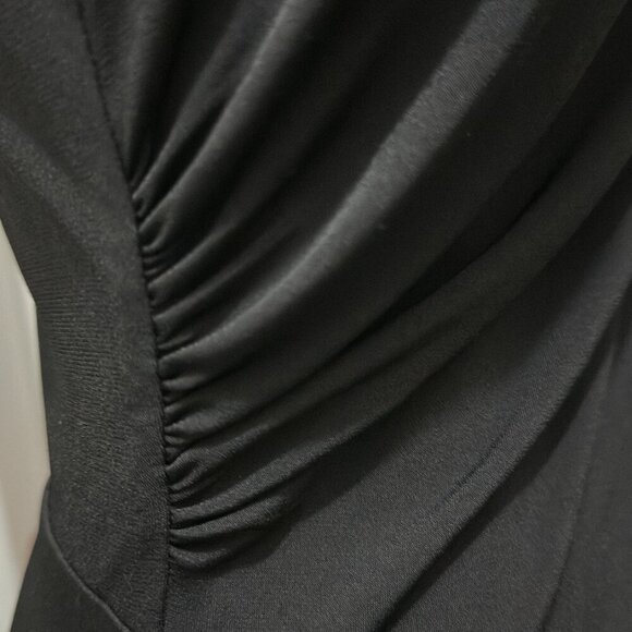 332 Michael Kors | EUC Women’s Black Draped Shoulder Sheath Dress (Size M) - Picture 8 of 15